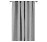 vidaXL Linen-Look Blackout Curtains with Grommets Grey 290x245cm UK NEW