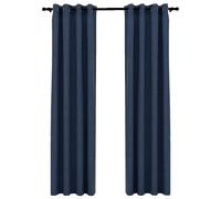 Linen-Look Blackout Curtains with Grommets Blind Window Curtain 2 pcs vidaXL