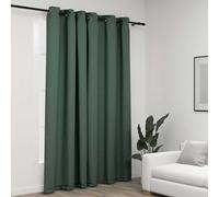 vidaXL Linen-Look Blackout Curtains with Grommets Green 290x245cm UK HOT