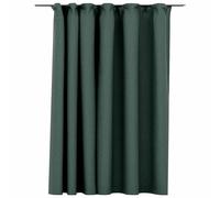 vidaXL Linen-Look Blackout Curtain with Hooks Green 290x245 cm UK NEW