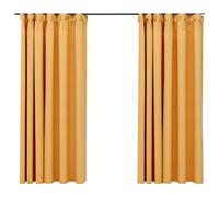 Linen-Look Blackout Curtains with Hooks Blind Window Curtain 2 pcs vidaXL