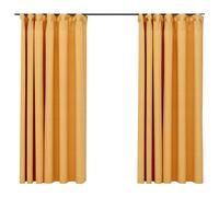 vidaXL 2x Linen-Look Blackout Curtains with Hooks Blue 140x175 cm Drape Blind