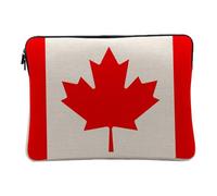 Linen Look Case for Computer and Tablet - Canada Football Sport National Team - 14-15 Inches Protective Laptop Sleeve Printed in France
