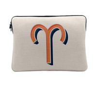 Linen Look Computer and Tablet Case - Aries Sign Astrology Zodiac Stars Metaphor Symbol Figure Allegory - 12-13 Inches Protective Laptop Sleeve Printed in France