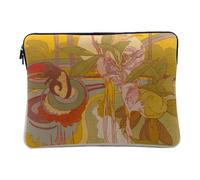 Linen Look Computer and Tablet Case - Art Nouveau Garden Elegant Modern Decorative Design - 12-13 Inches Protective Laptop Sleeve Printed in France