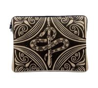 Linen Look Computer and Tablet Case - Art Nouveau Snake Elegant Modern Decorative Design Print - 10 Inches Protective Laptop Sleeve Printed in France