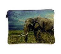 Linen Look Computer and Tablet Case - Asian Elephant Rice Rice Animals Beautiful Photo Nature Wildlife - 12-13 Inches Protective Laptop Sleeve Printed in France