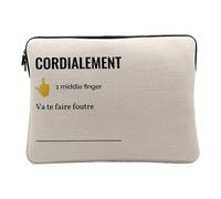 Linen Look Computer and Tablet Case - Best Regards Jargon Work Office Email Icone Office Collegue Humour - 10 Inches Protective Laptop Sleeve Printed in France