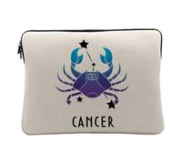 Linen Look Computer and Tablet Case - Cancer Sign Astrology Star Star Star - 10 Inches Protective Laptop Sleeve Printed in France