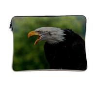 Linen Look Computer and Tablet Case - Cry of the Bald Eagle / Eagle/Birds of Prey - 14-15 Inches Protective Laptop Sleeve Printed in France