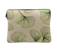 Linen Look Computer and Tablet Case - Exotic Leaves Minimalist Watercolor Pattern Nature Art - 12-13 Inches Protective Laptop Sleeve Printed in France