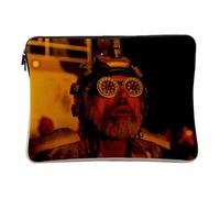 Linen Look Computer and Tablet Case - Man at Burning Man Festival Nevada Hippie United States Desert - 10 Inches Protective Laptop Sleeve Printed in France