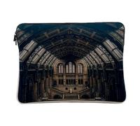 Linen Look Computer and Tablet Case - Natural History Museum of London England Monument - 12-13 Inches Protective Laptop Sleeve Printed in France