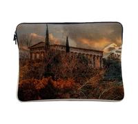Linen Look Computer and Tablet Case - Sunrise on Parthenon in Autumn Greece Monument - 10 Inches Protective Laptop Sleeve Printed in France