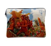 Linen Look Computer and Tablet Case - Thailand Candle Festival Tank - World Carnival B - 12-13 Inches Protective Laptop Sleeve Printed in France