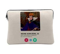 Linen Look Computer and Tablet Case - Witch Queen Snow White Social Network Dredge Parody - 12-13 Inches Protective Laptop Sleeve Printed in France