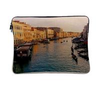 Linen Look Computer and Tablet Case with Sun Rising on the Canal Grande Venice Italy - 14-15 Inches Protective Laptop Sleeve Printed in France