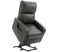 Linen-Look Electric Lift Recliner Chair - Grey