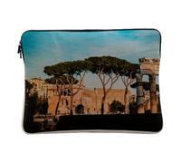 Linen Look Laptop Case - Forum de Trajan Via Dei Fori Imperiali Rome Italy - 12-13 Inches Protective Laptop Sleeve Printed in France