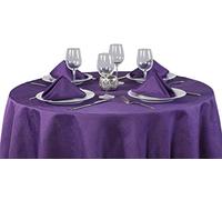 Linen Look Soft Feel Easycare Slubbed Purple 69in (175cm) Diameter Round Tablecloth Approximately. Ideal For 4-6 Place Settings. by Signature Collection