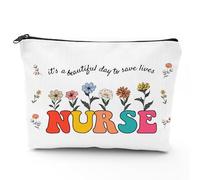 Linen Makeup Bag for Nurses-Durable & Reusable Cosmetic Bags Nurse Gift for Women, 18x23cm, Paramedic Accessories Work Pouch Graduation Student Coworkers for Nurse W irthday, Appreciation Gifts