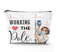 Linen Makeup Bag for Nurses-Durable & Reusable Cosmetic Bags Nurse Gift for Women, 18x23cm, Paramedic Accessories Work Pouch Graduation Student Coworkers for Nurse Week, Birthday, Appreciation Gifts