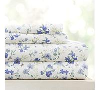 Linen Market 4 Piece King Bedding Sheet Set (Light Blue Floral) - Sleep Better Than Ever with These Ultra-Soft & Cooling Bed Sheets for Your King Size Bed - Deep Pocket Fits 16" Mattress