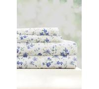 Linen Market 4 Piece Queen Sheets Set (Blossoms Blue) - Sleep Better Than Ever with These Ultra-Soft & Cooling Bed Sheets for Your Queen Size Bed - Oeko-TEX Certified Deep Pocket Fits 16" Mattress