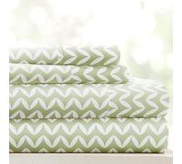 Linen Market 4 Piece Sheet Set Patterned, Queen, Puffed Chevron Sage
