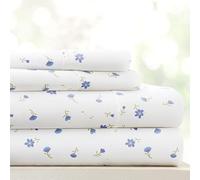 Linen Market 4 Piece Sheet Set Patterned, Queen, Soft Floral Light Blue