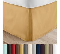 Linen Market Bed Skirt - Ultra Soft Microfiber - Easy Fit with 14 Inch Tailored Drop - Hotel Quality, Shrinkage & Fade Resistant - Bed Cover - Full Size Bed Skirts - Bedroom Décor - (Full, Gold)