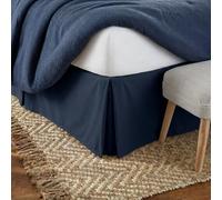 Linen Market Pleated Bed Skirt, Twin, Navy