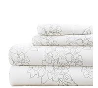 Linen Market Queen Sheets Set - Vines Gray - Soft & Cooling - Deep Pockets Fit 16" Thick Beds - 4pc Set