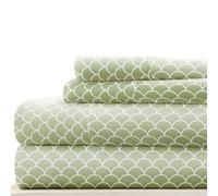 Linen Market Sheet Set, Microfiber, Scallops Sage, Twin