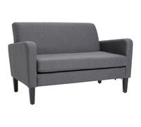HOMCOM 2 Seater Sofa, Small Comfy Sofa Couch with Rubber Wood Legs, Modern Upholstered Loveseat for Living Room, Bedroom, Charcoal Grey Grey