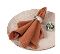 Linen Napkins 64Pcs Napkin Cloths Dark Green 30x45cm Cotton Fabric Serviette Kitchen Tea Table Towels For Farmhouse Wedding Decoration(Orange)