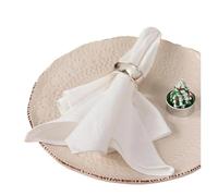 Linen Napkins 64Pcs Napkin Cloths Dark Green 30x45cm Cotton Fabric Serviette Kitchen Tea Table Towels For Farmhouse Wedding Decoration(White)