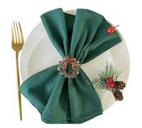 Linen Napkins 64Pcs Napkin Cloths Dark Green 30x45cm Cotton Fabric Serviette Kitchen Tea Table Towels For Farmhouse Wedding Decoration(Dark Green)