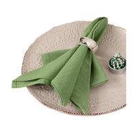 Linen Napkins 64Pcs Napkin Cloths Dark Green 30x45cm Cotton Fabric Serviette Kitchen Tea Table Towels For Farmhouse Wedding Decoration(Green)
