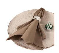 Linen Napkins 64Pcs Napkin Cloths Dark Green 30x45cm Cotton Fabric Serviette Kitchen Tea Table Towels For Farmhouse Wedding Decoration(Light brown)