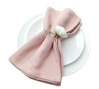 Linen Napkins 64Pcs Napkin Cloths Dark Green 30x45cm Cotton Fabric Serviette Kitchen Tea Table Towels For Farmhouse Wedding Decoration(Pink)