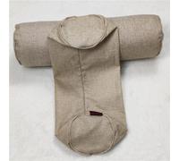 Linen Neck Roll Bolster Pillow Cover with Hidden Zipper - Solid Color Long Cylinder Pillowcase Breathable Washable round Cushion Case for Sofa Lumbar Leg Pillow Home Decor (Beige,20 * 6in)