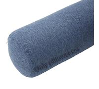 Linen Neck Roll Pillowcase Cylinder Bolster Pillowcase with Zipper, (Cover Only),Breathable Round Cervical Pillow Cover, Washable Cover for Cervical Roll Pillow(Deep Blue, 7x19.6in/18x50cm)