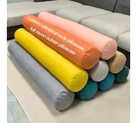 Linen Neck Roll Pillowcase Cylinder Bolster Pillowcase with Zipper, (Cover Only),Breathable Round Cervical Pillow Cover, Washable Covers for Cervical Roll Pillow(20x80cm/8x31in)