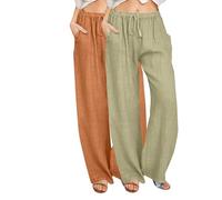 Linen Pants Ladies Pinstripe Trousers Womens Wide Leg Cropped Pants for Womens UK Yoga Ladies Cotton Linen Trousers Black and White Striped Trousers
