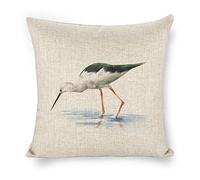 Linen Pillow Case Long Feet Snipe 18x18 Double Sided Decorative Cushion Cover for Sofa Bed Chair Car