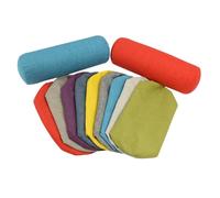 Linen Pillowcase Round Roll Cylinder Bolster Pillow Cover,Full Body Pillow Cover Lumber Support Pillowcase for Memory Foam/Shredded Foam/Cotton (Blue,10x40cm)