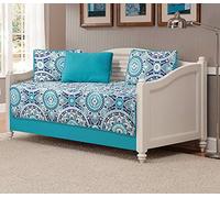 Linen Plus 5pc Daybed Cover Set Quilted Bedspread Floral Turquoise Navy Blue Teal Grey White New