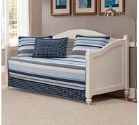 Linen Plus 5pc Daybed Cover Set Quilted Bedspread New (Blue Stripe)