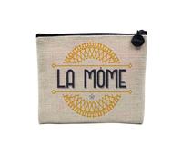 Linen Pouch - Art Deco Creation Modern 1930 1920 Monument Art Deco Luxury Canvas Make-Up Bag - Linen Look - Toiletry Bag - Coin Purse, La Mome, 15 x 10 cm, Makeup Bag